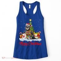 Xmas Tree Lighting Santa Miniature Schnauzer Dog Christmas Gift Women's Tank Top thumb 0