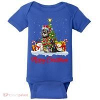 Xmas Tree Lighting Santa Miniature Schnauzer Dog Christmas Gift Baby Bodysuit thumb 0