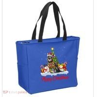 Xmas Tree Lighting Santa Miniature Schnauzer Dog Christmas Gift Tote Bag thumb 2