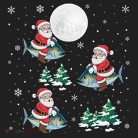 Xmas Tree Santa Riding Mahi Mahi Fish Funny Christmas Great Gift Women's Sweatshirt thumb 2