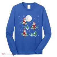 Xmas Tree Santa Riding Mahi Mahi Fish Funny Christmas Great Gift Long Sleeve Shirt thumb 0