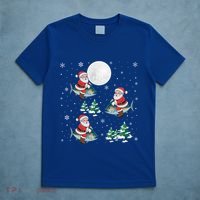 Xmas Tree Santa Riding Mahi Mahi Fish Funny Christmas Great Gift T-Shirt thumb 5