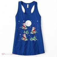 Xmas Tree Santa Riding Mahi Mahi Fish Funny Christmas Great Gift Women's Tank Top thumb 0