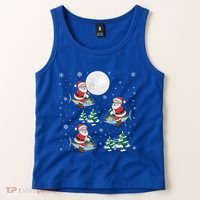 Xmas Tree Santa Riding Mahi Mahi Fish Funny Christmas Great Gift Tank Top thumb 2