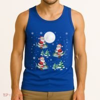 Xmas Tree Santa Riding Mahi Mahi Fish Funny Christmas Great Gift Tank Top thumb 3