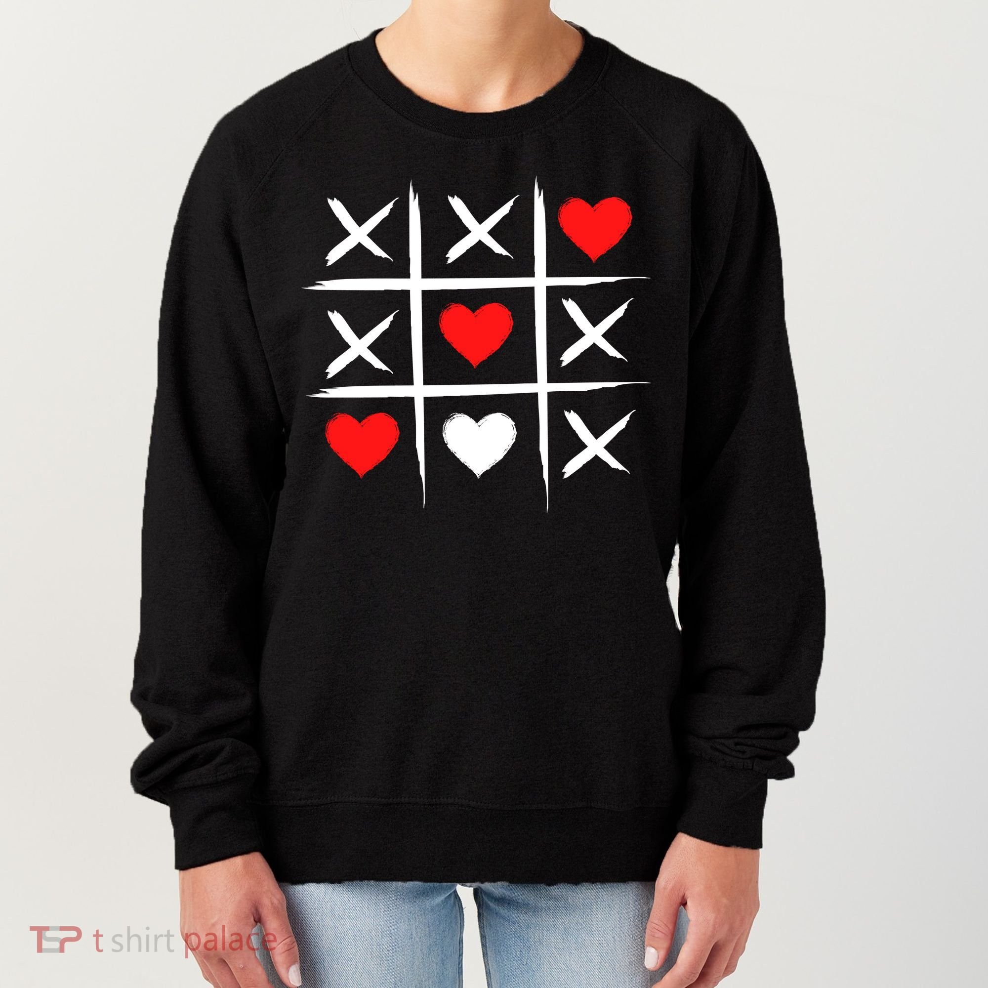 XOXO Tic Tac Toe Heart Valentines Day Women's Sweatshirt
