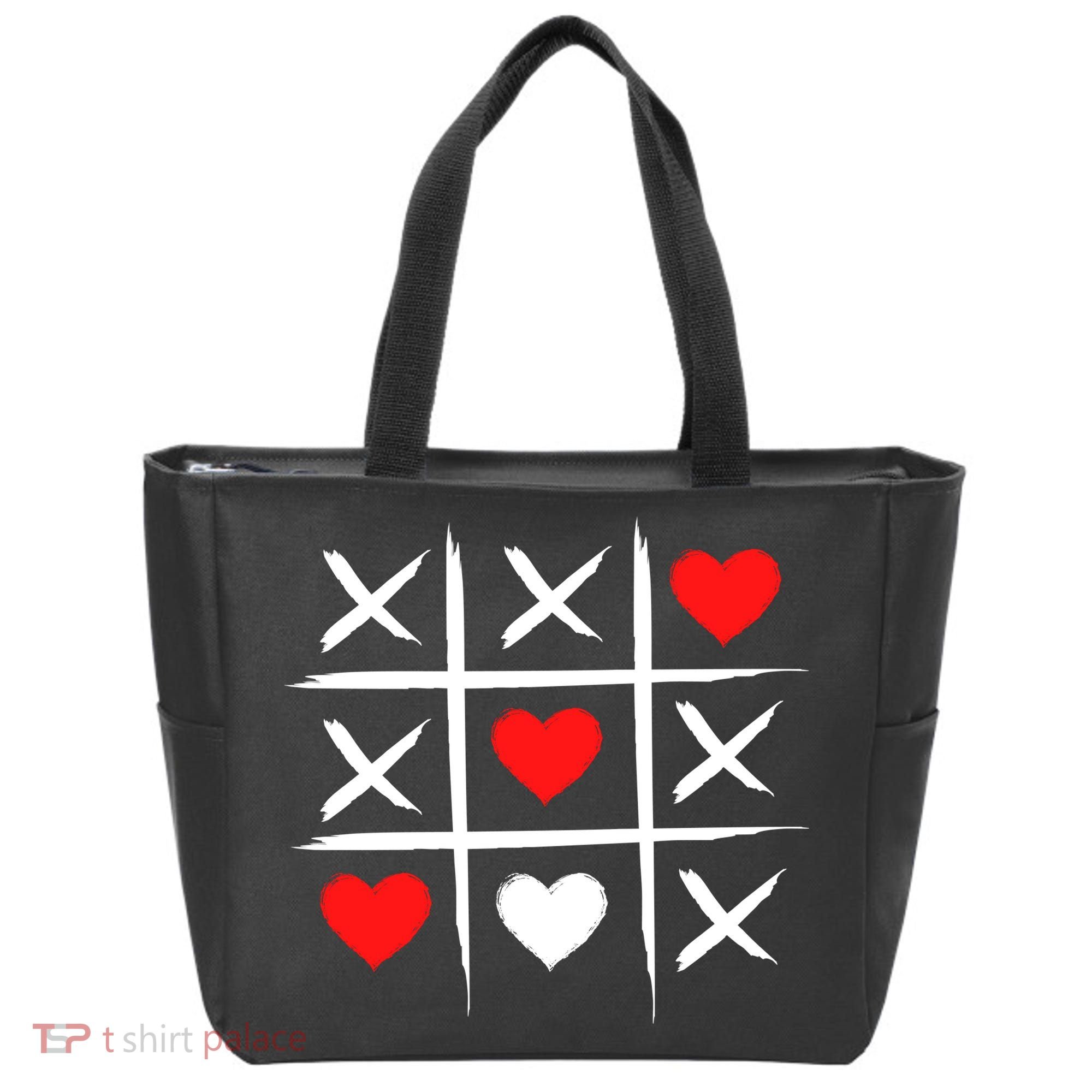 XOXO Tic Tac Toe Heart Valentines Day Tote Bag