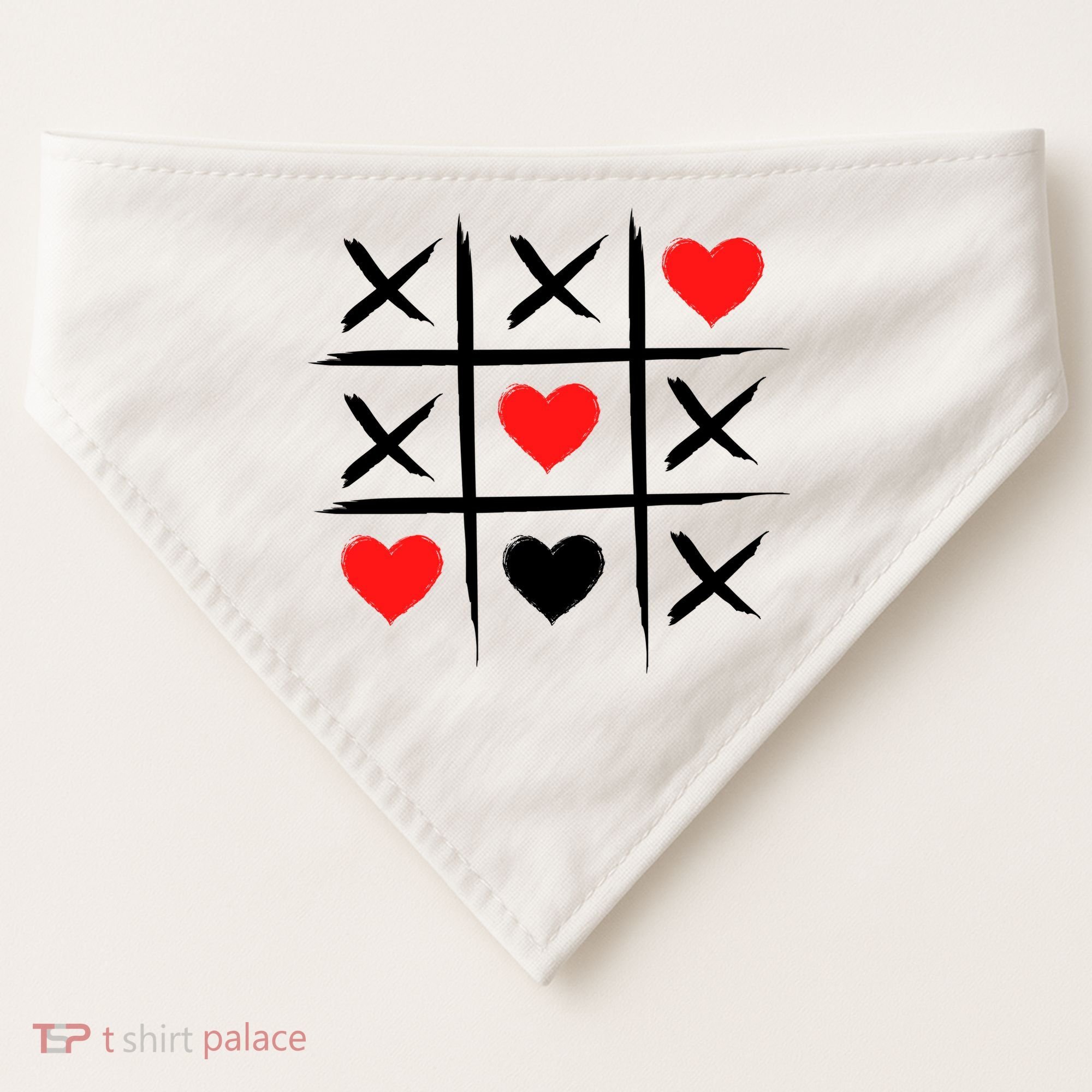 XOXO Tic Tac Toe Heart Valentines Day USA-Made Doggie Bandana