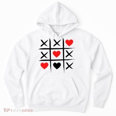 XOXO Tic Tac Toe Heart Valentines Day Hoodie
