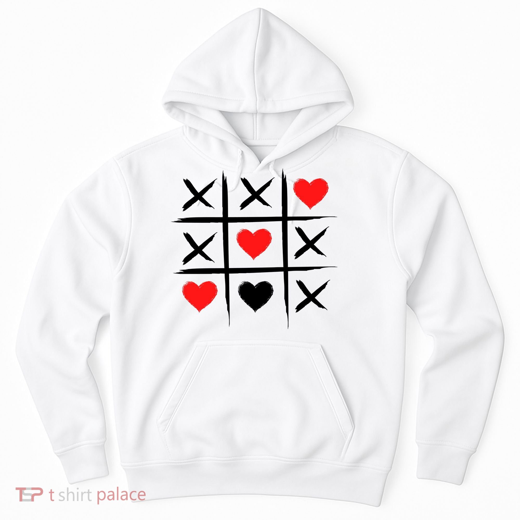 XOXO Tic Tac Toe Heart Valentines Day Hoodie