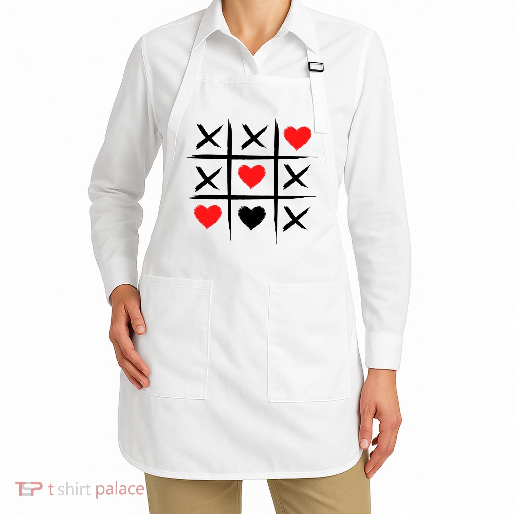 XOXO Tic Tac Toe Heart Valentines Day Apron