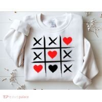 XOXO Tic Tac Toe Heart Valentines Day Sweatshirt thumb 2