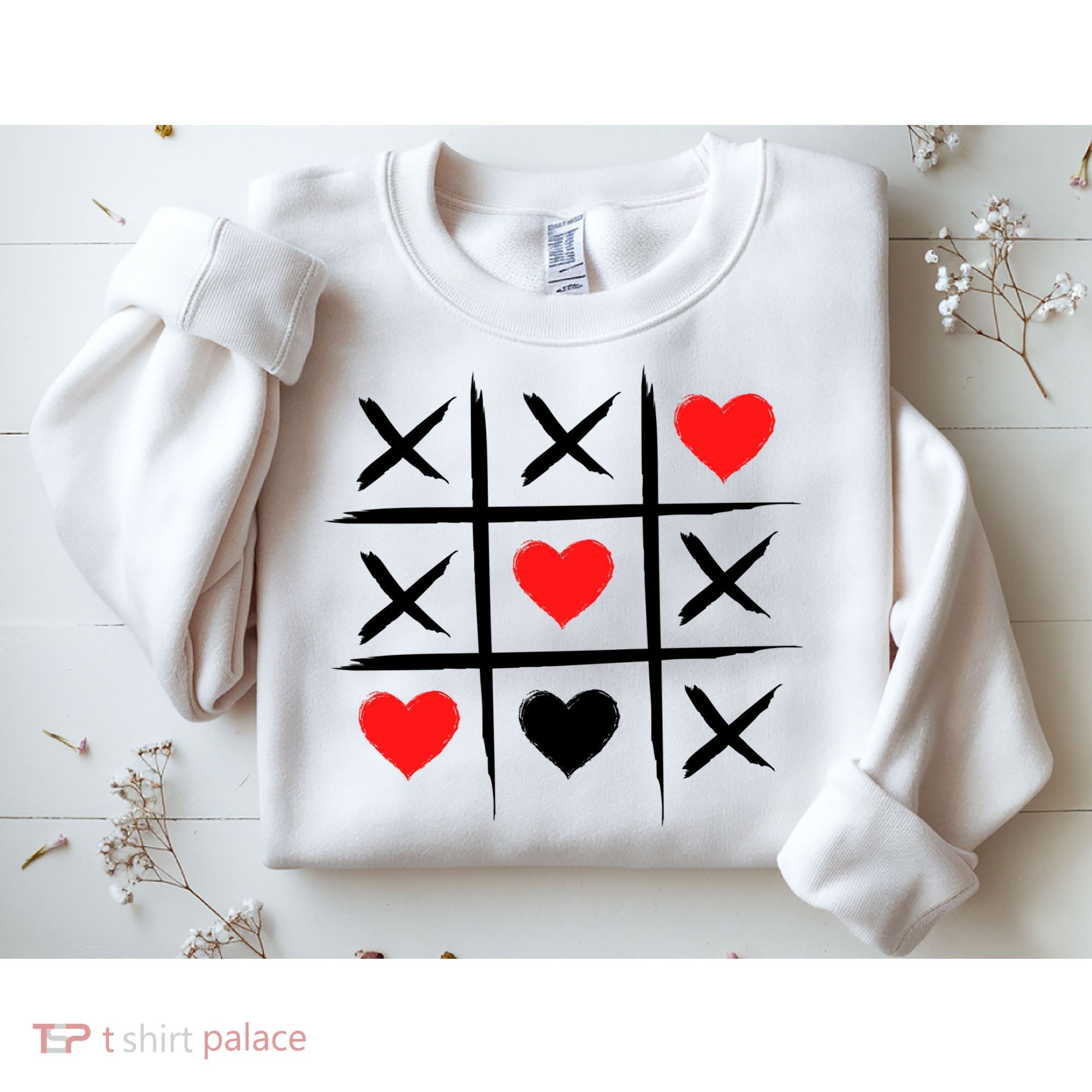 XOXO Tic Tac Toe Heart Valentines Day Sweatshirt