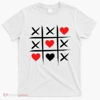 XOXO Tic Tac Toe Heart Valentines Day T-Shirt thumb 0