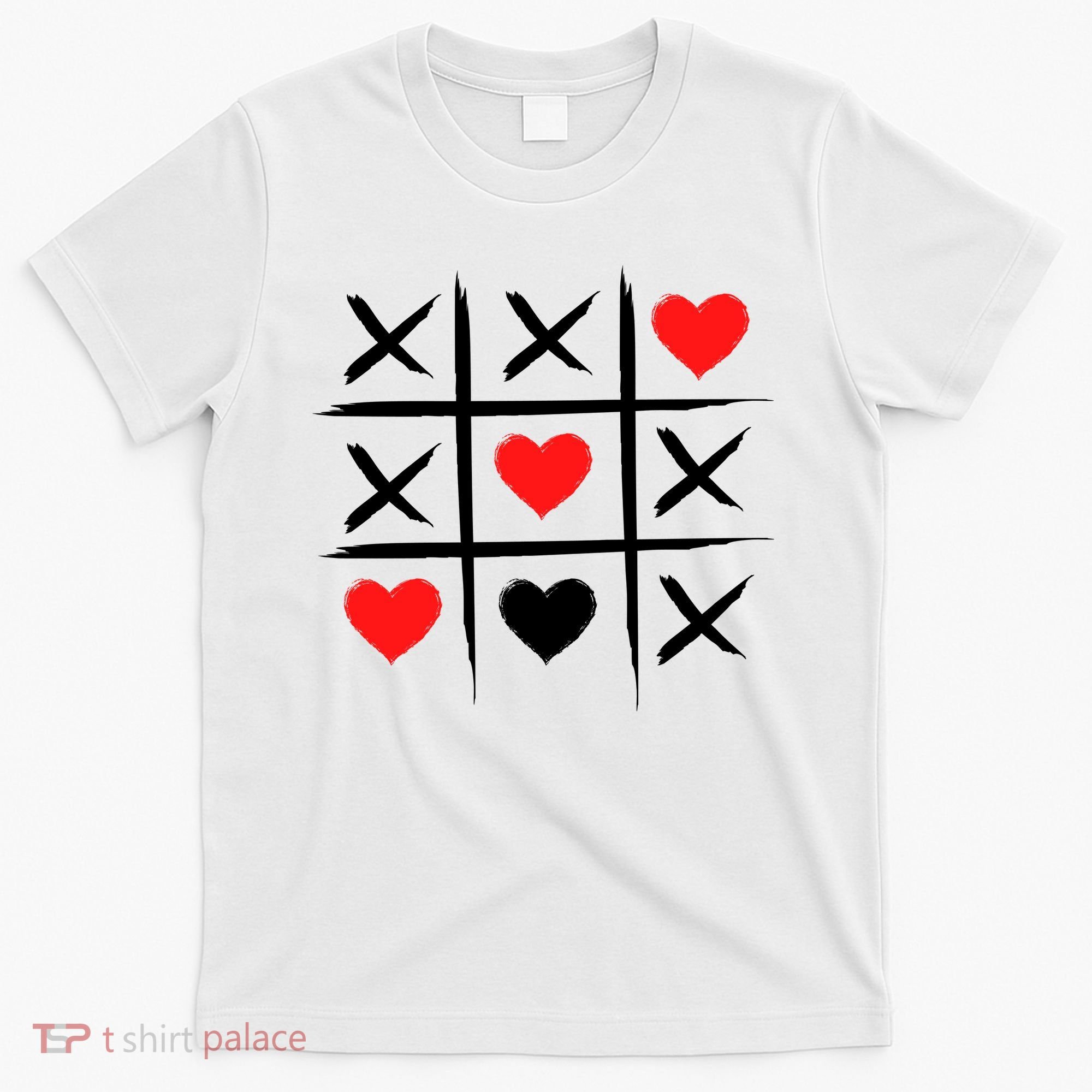 XOXO Tic Tac Toe Heart Valentines Day T-Shirt