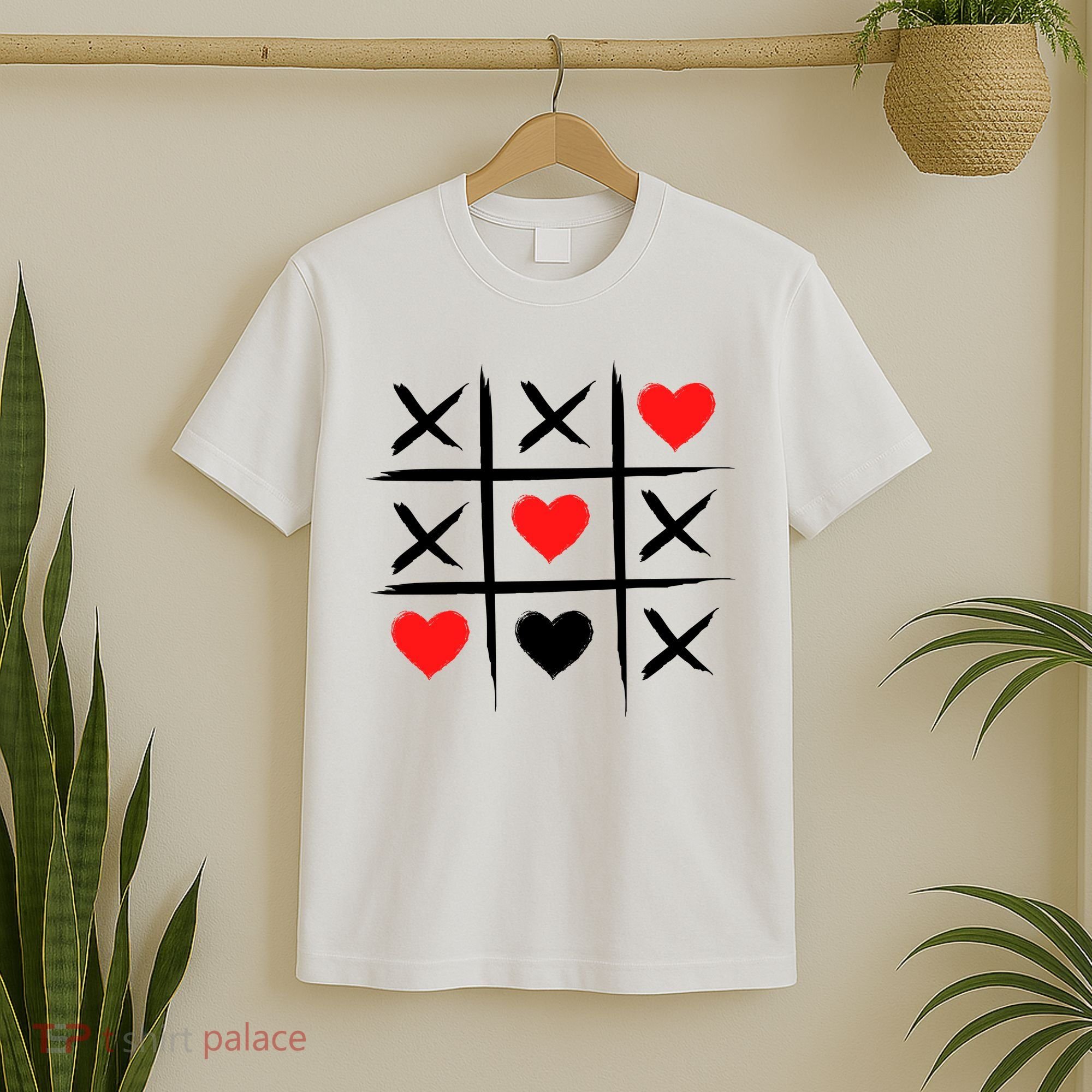 XOXO Tic Tac Toe Heart Valentines Day T-Shirt