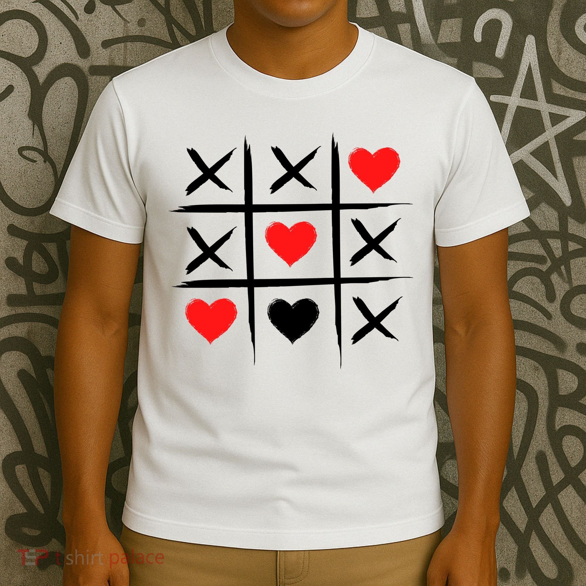XOXO Tic Tac Toe Heart Valentines Day T-Shirt