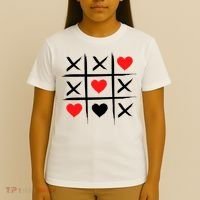 XOXO Tic Tac Toe Heart Valentines Day T-Shirt thumb 4