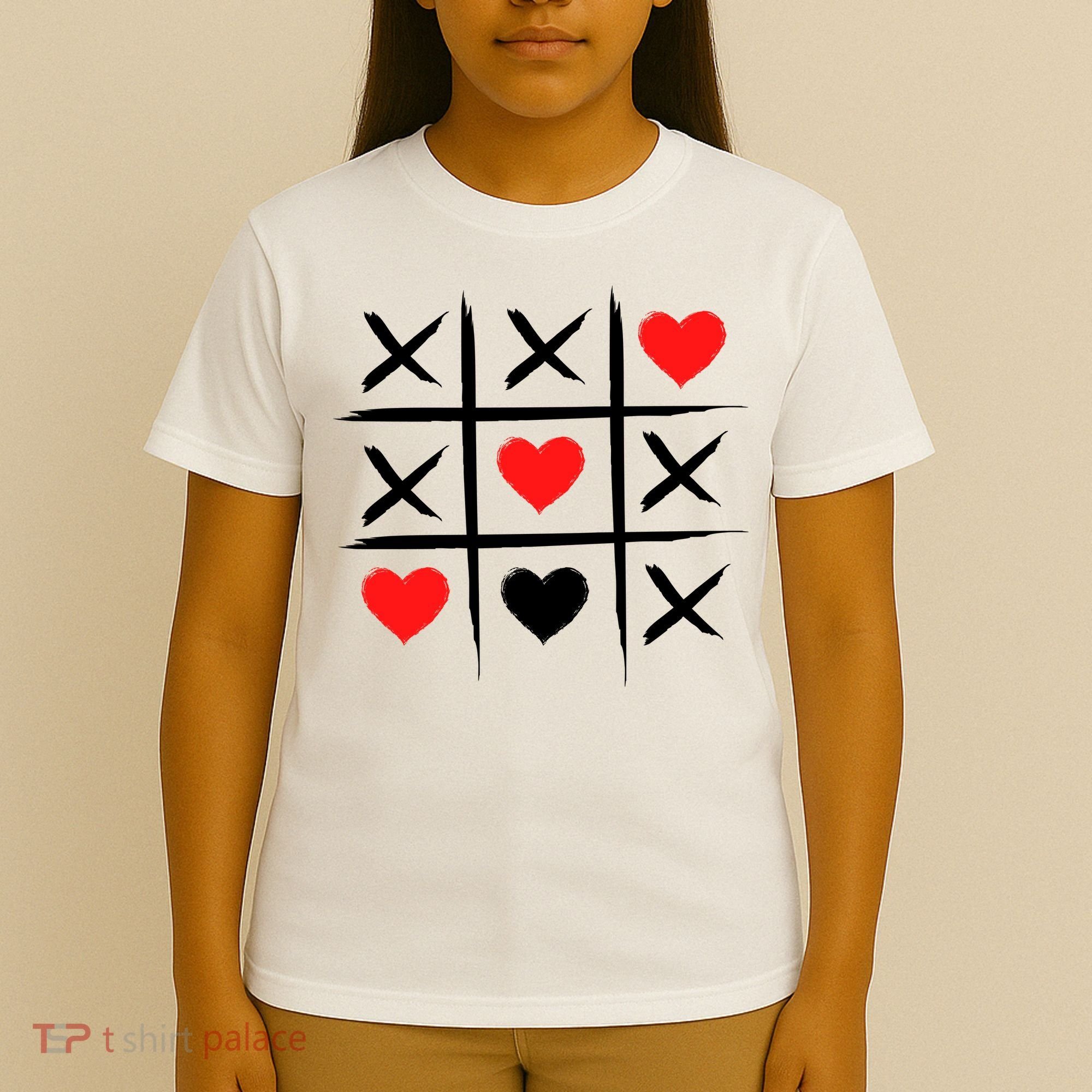 XOXO Tic Tac Toe Heart Valentines Day T-Shirt