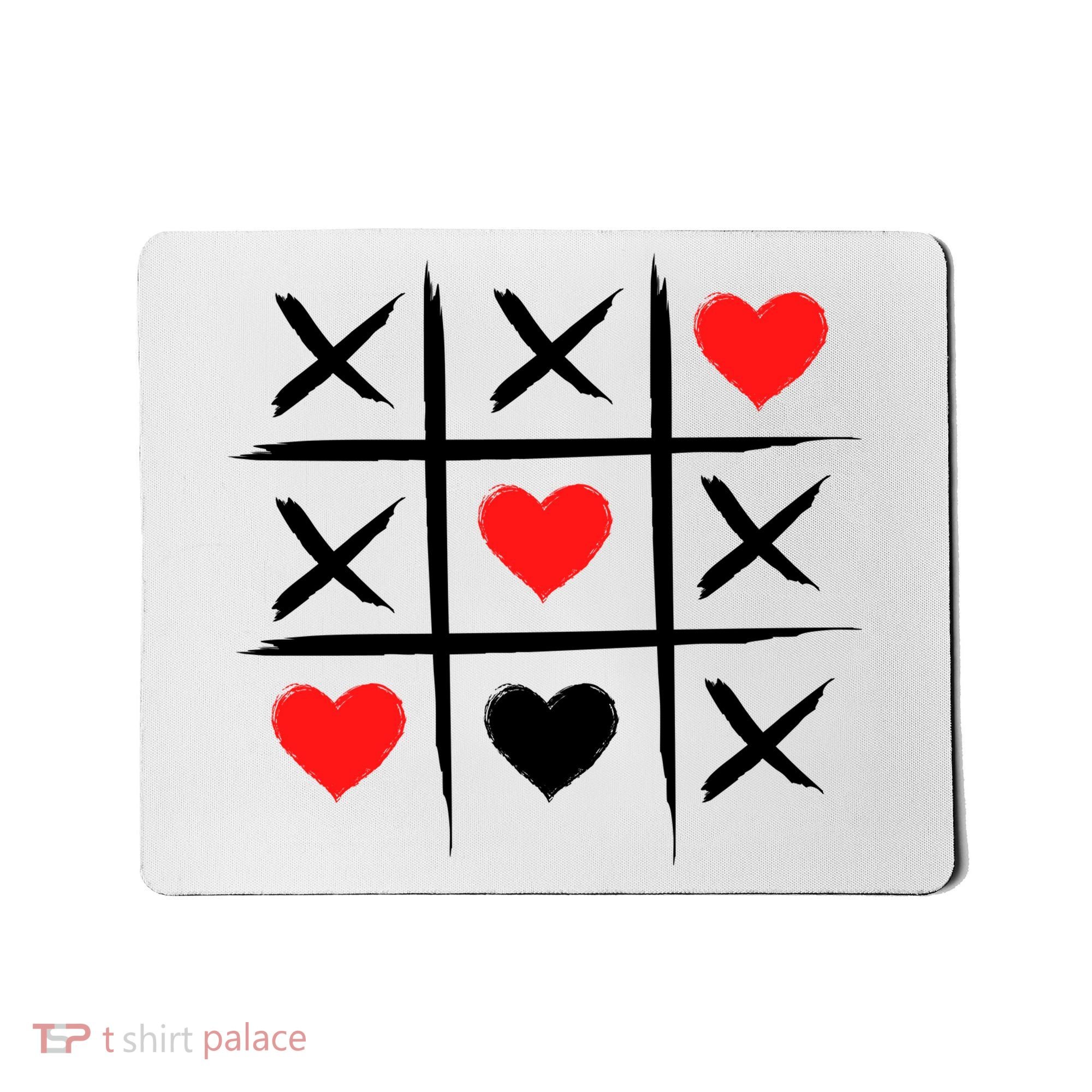 XOXO Tic Tac Toe Heart Valentines Day Mousepad
