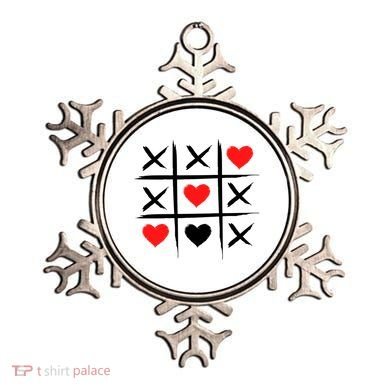XOXO Tic Tac Toe Heart Valentines Day Ornament