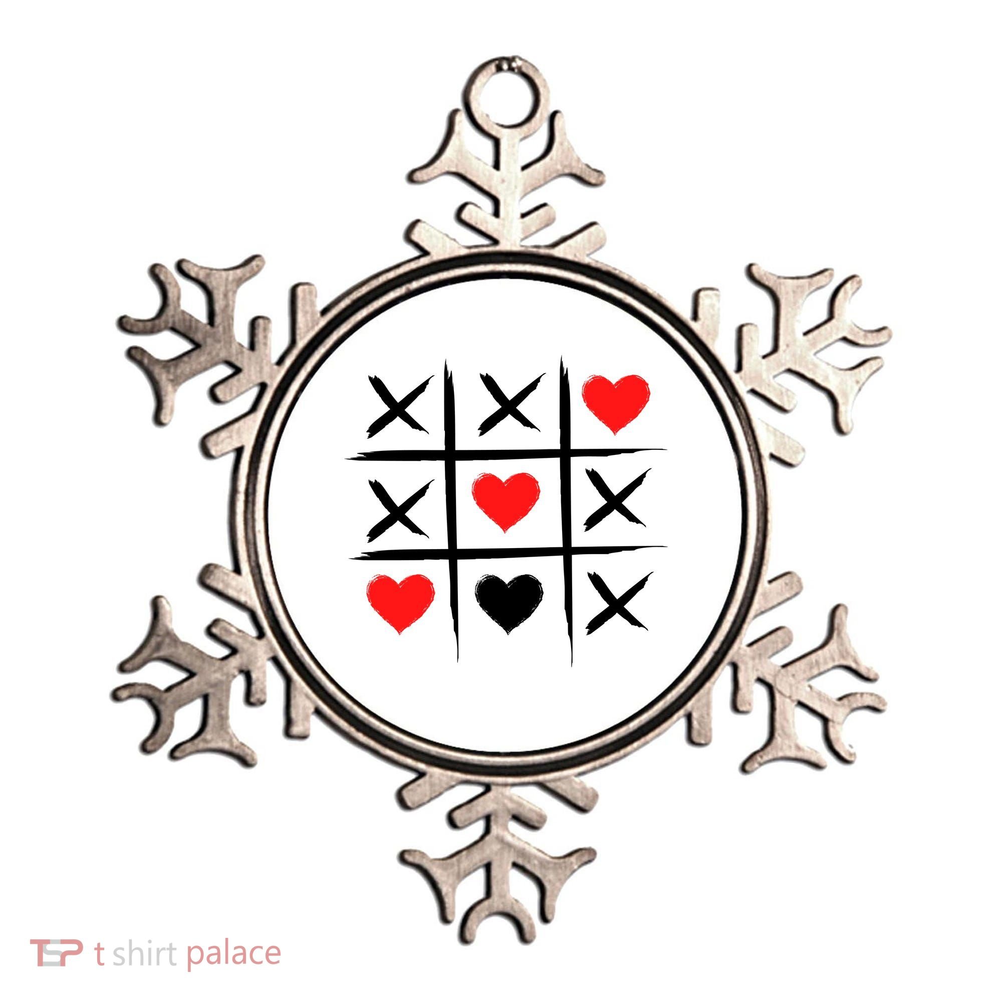 XOXO Tic Tac Toe Heart Valentines Day Ornament