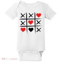 XOXO Tic Tac Toe Heart Valentines Day Baby Bodysuit thumb 0