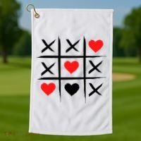 XOXO Tic Tac Toe Heart Valentines Day Golf Towel thumb 1