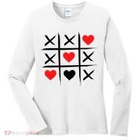XOXO Tic Tac Toe Heart Valentines Day Women's Long Sleeve Shirt thumb 0