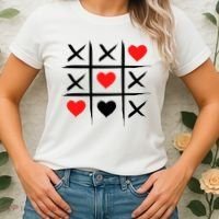 XOXO Tic Tac Toe Heart Valentines Day Women's T-Shirt thumb 2