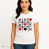 XOXO Tic Tac Toe Heart Valentines Day Women's T-Shirt thumb 4