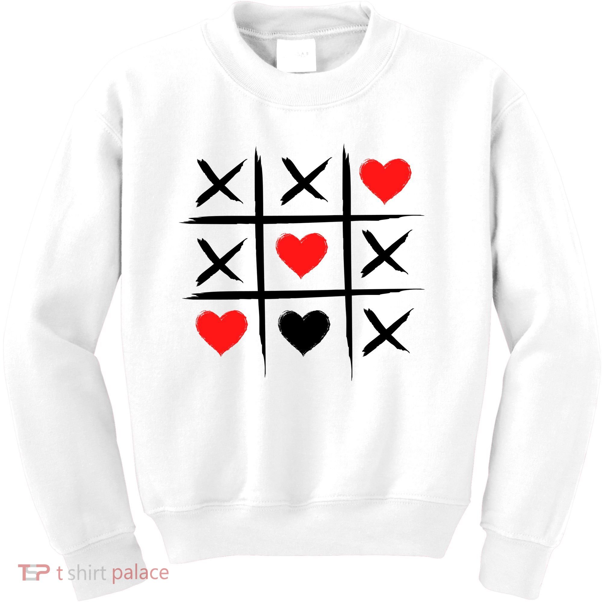 XOXO Tic Tac Toe Heart Valentines Day Kids Sweatshirt
