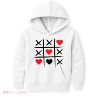 XOXO Tic Tac Toe Heart Valentines Day Kids Hoodie thumb 0