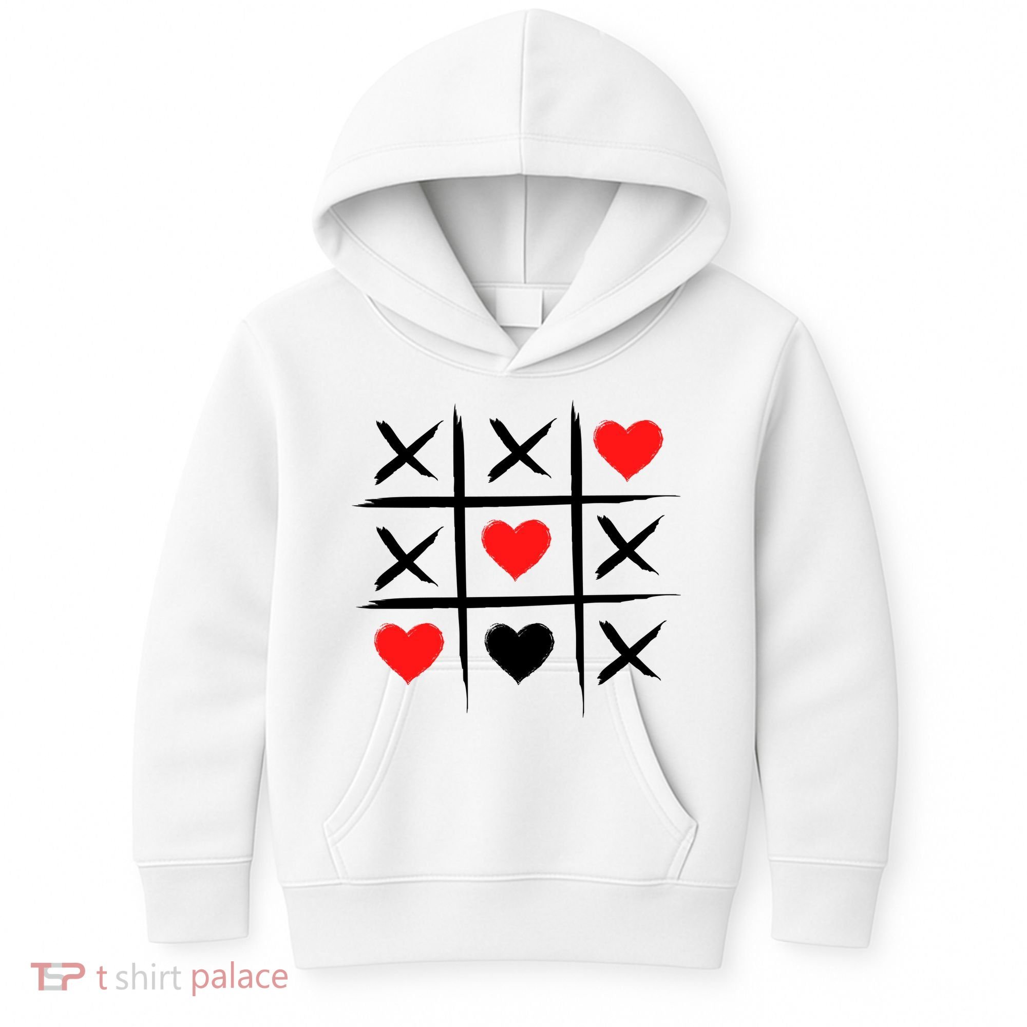 XOXO Tic Tac Toe Heart Valentines Day Kids Hoodie
