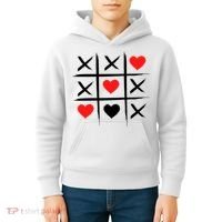 XOXO Tic Tac Toe Heart Valentines Day Kids Hoodie thumb 4