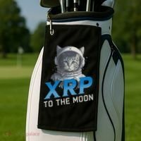 Xrp To The Moon Crypto Merchandise Golf Towel thumb 2