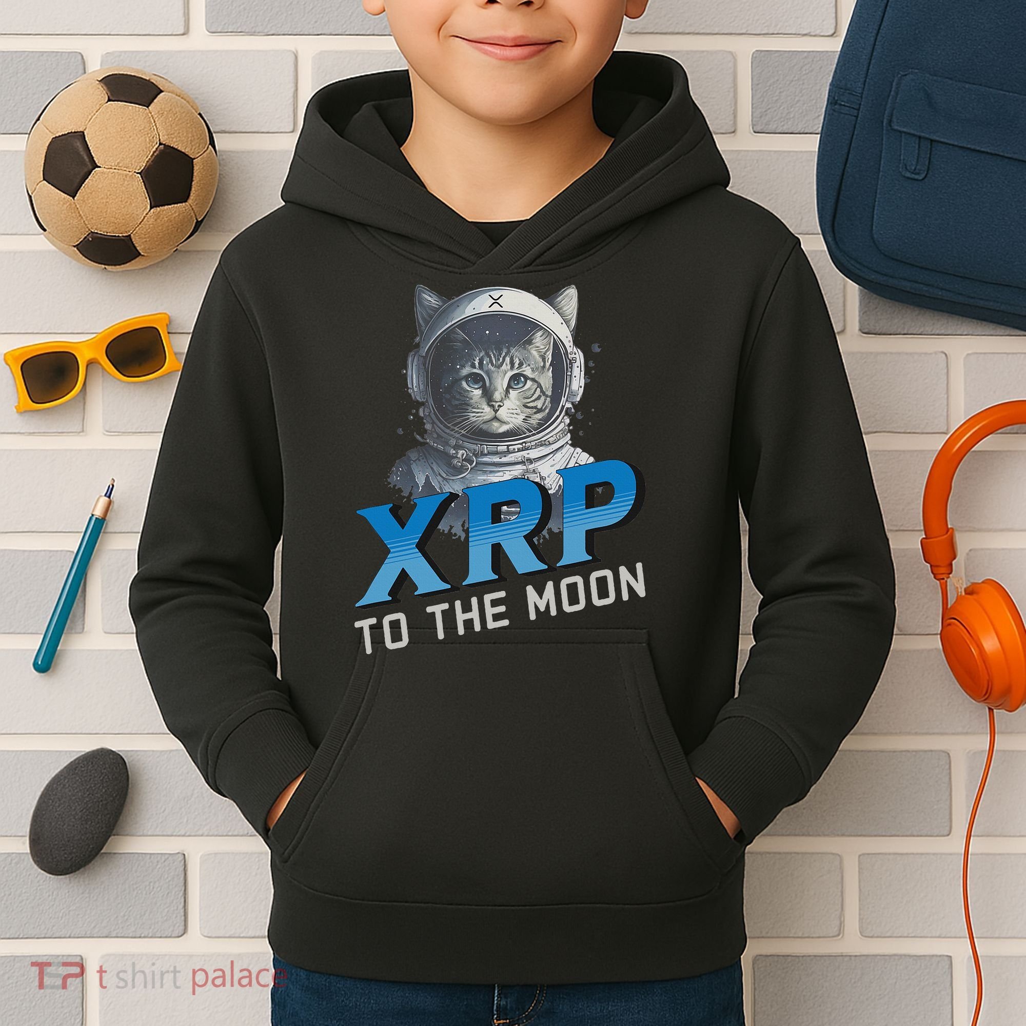 Xrp To The Moon Crypto Merchandise Kids Hoodie