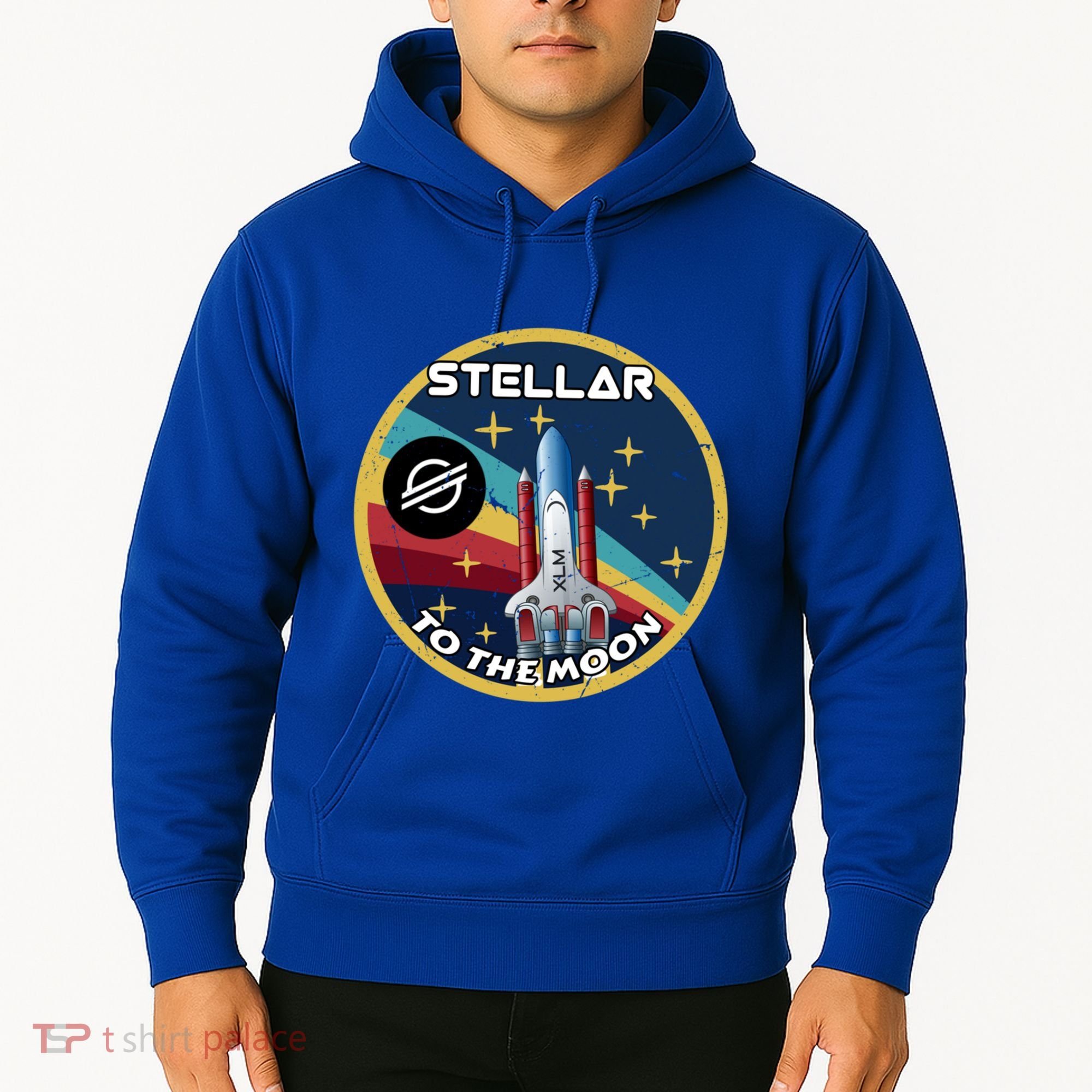 Xlm To The Moon Crypto Space Grunge Cryptocurrency Great Gift Hoodie