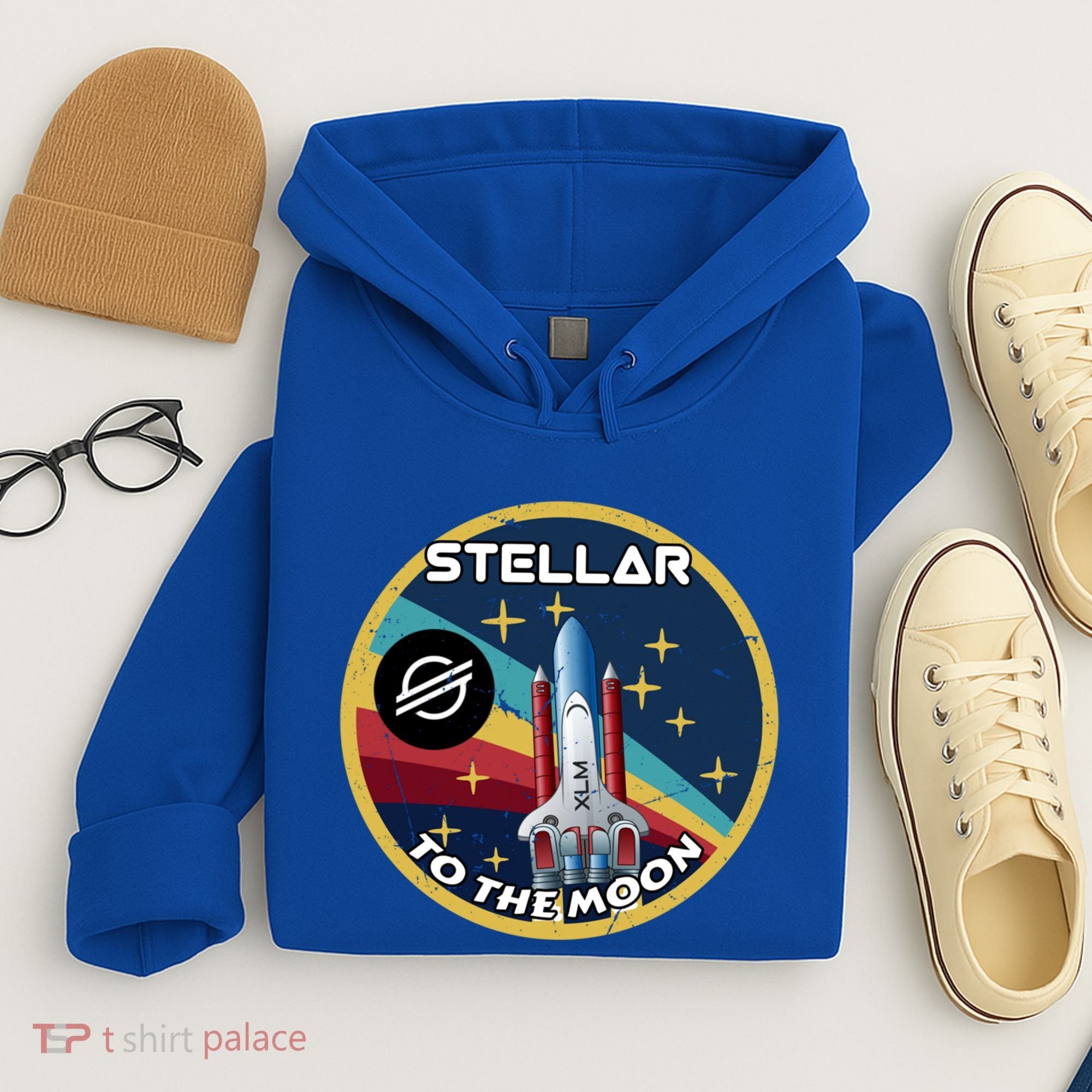 Xlm To The Moon Crypto Space Grunge Cryptocurrency Great Gift Hoodie