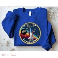 Xlm To The Moon Crypto Space Grunge Cryptocurrency Great Gift Sweatshirt thumb 2