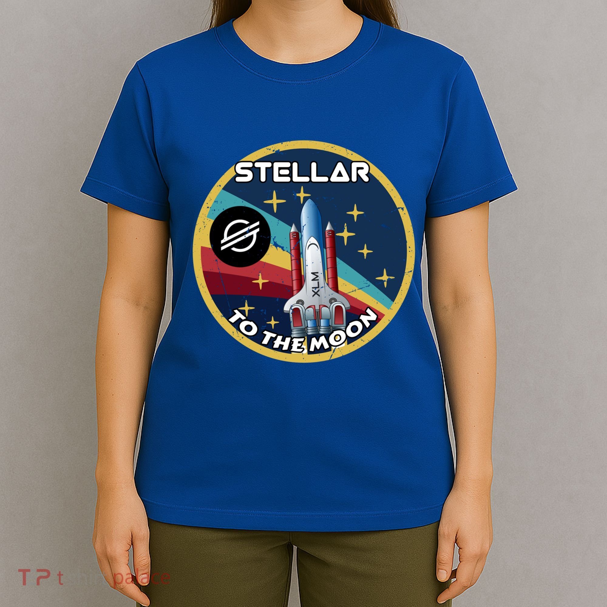 Xlm To The Moon Crypto Space Grunge Cryptocurrency Great Gift T-Shirt