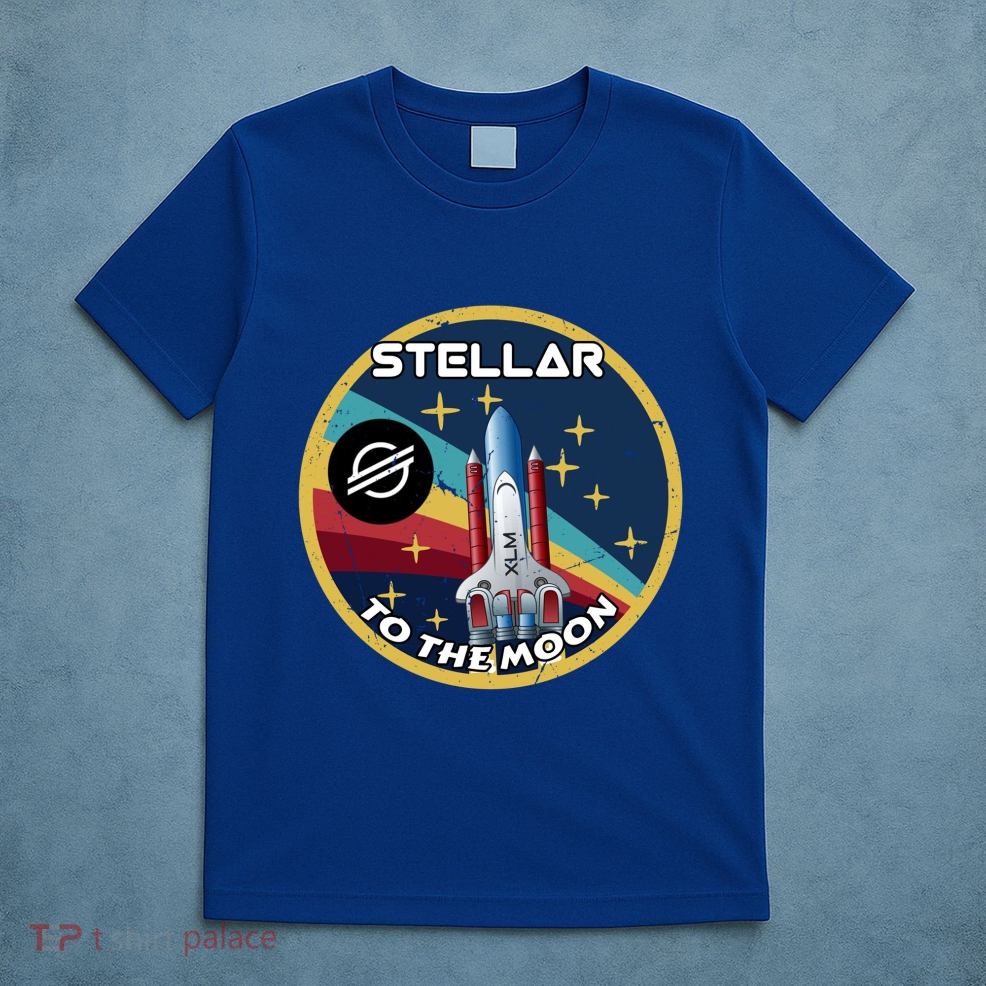 Xlm To The Moon Crypto Space Grunge Cryptocurrency Great Gift T-Shirt