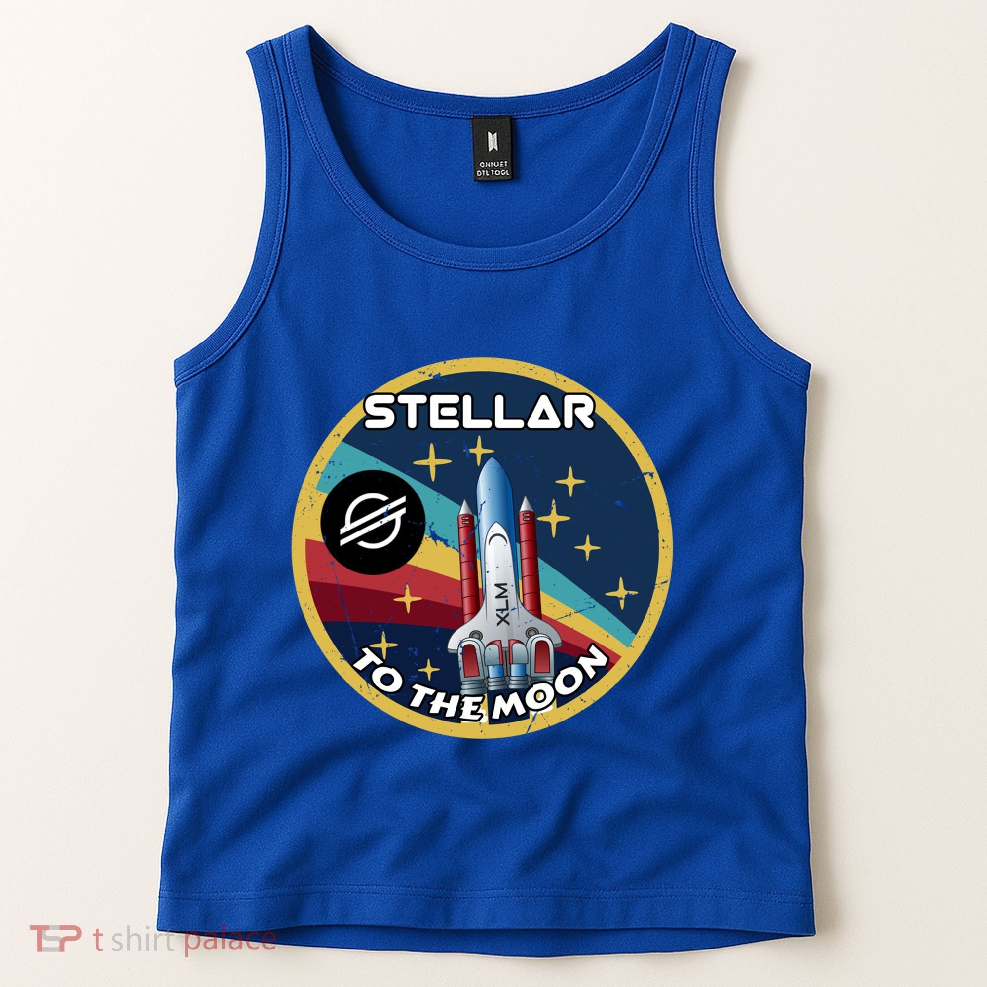 Xlm To The Moon Crypto Space Grunge Cryptocurrency Great Gift Tank Top
