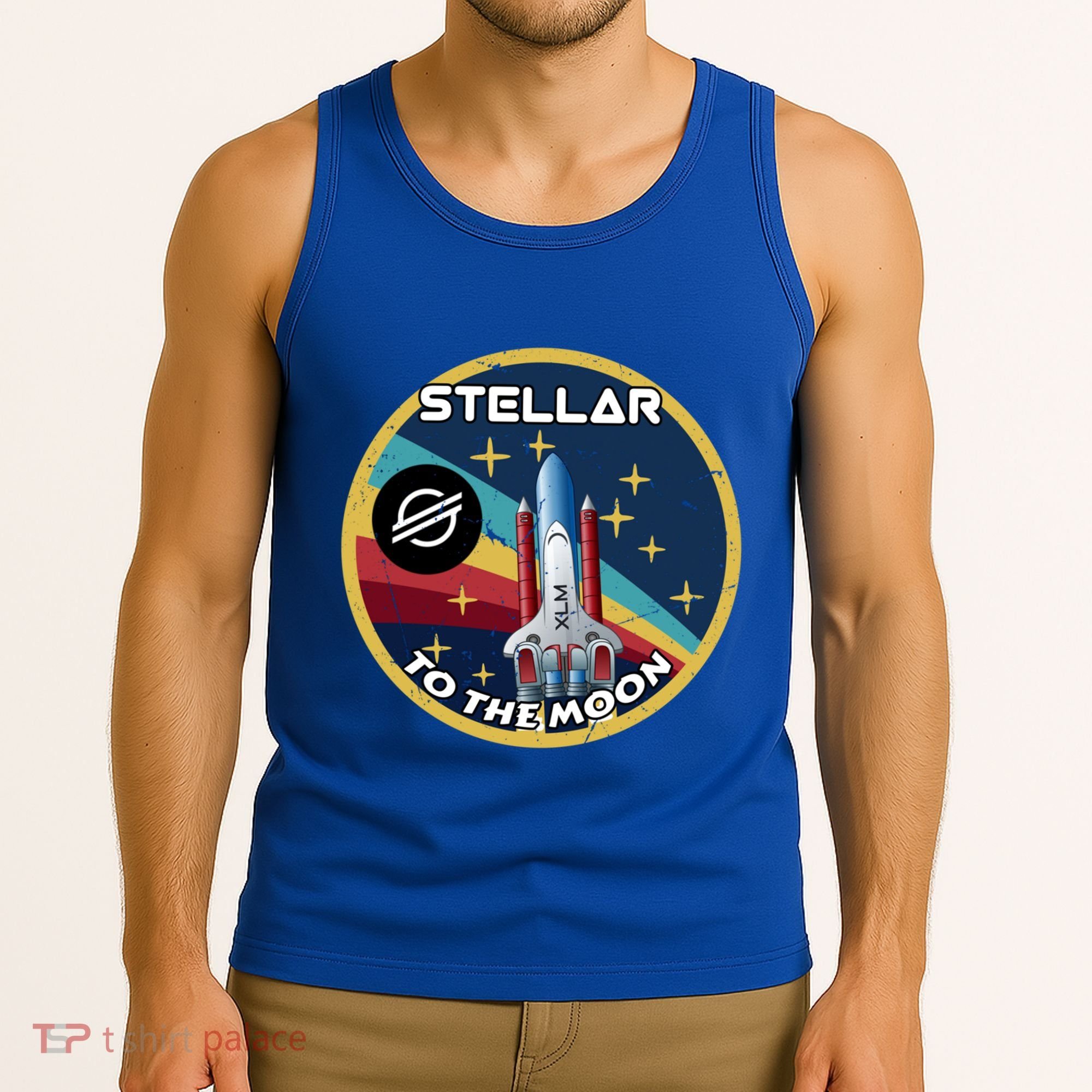 Xlm To The Moon Crypto Space Grunge Cryptocurrency Great Gift Tank Top