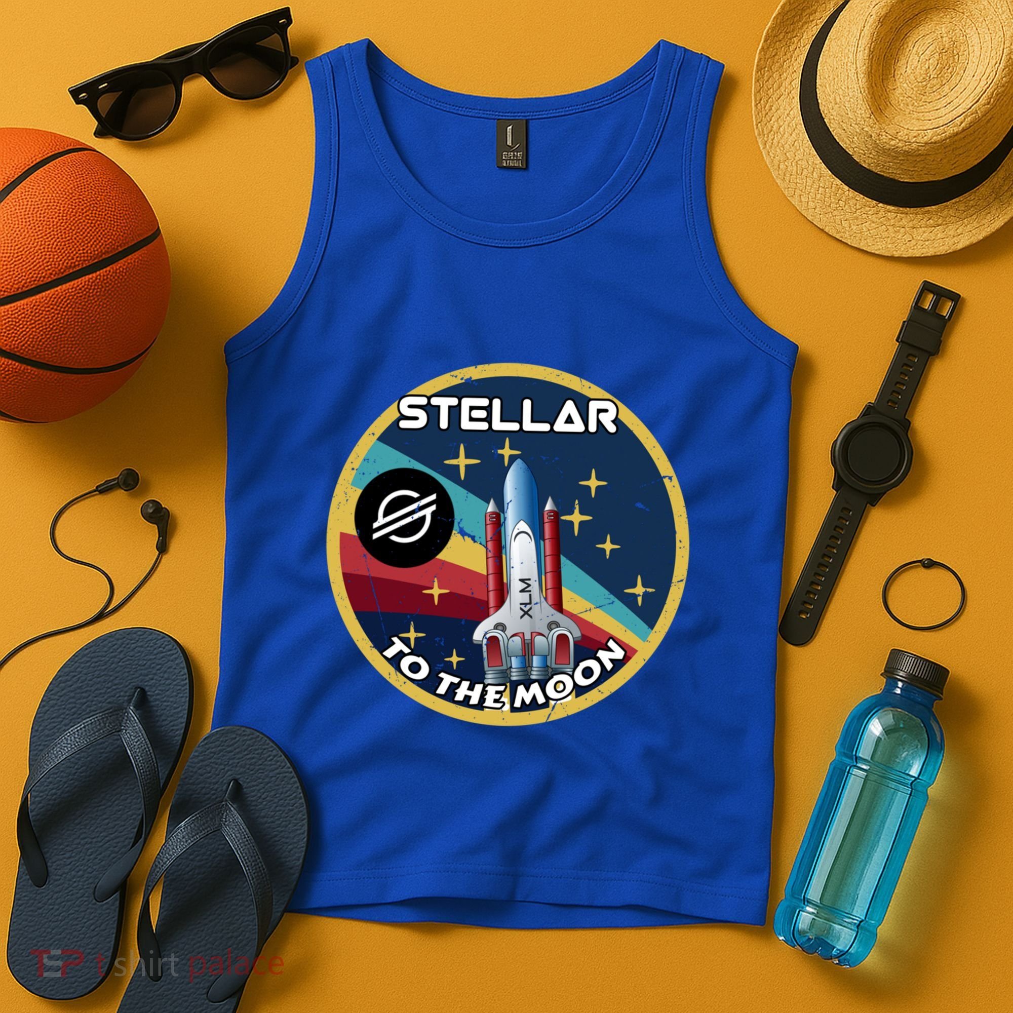 Xlm To The Moon Crypto Space Grunge Cryptocurrency Great Gift Tank Top