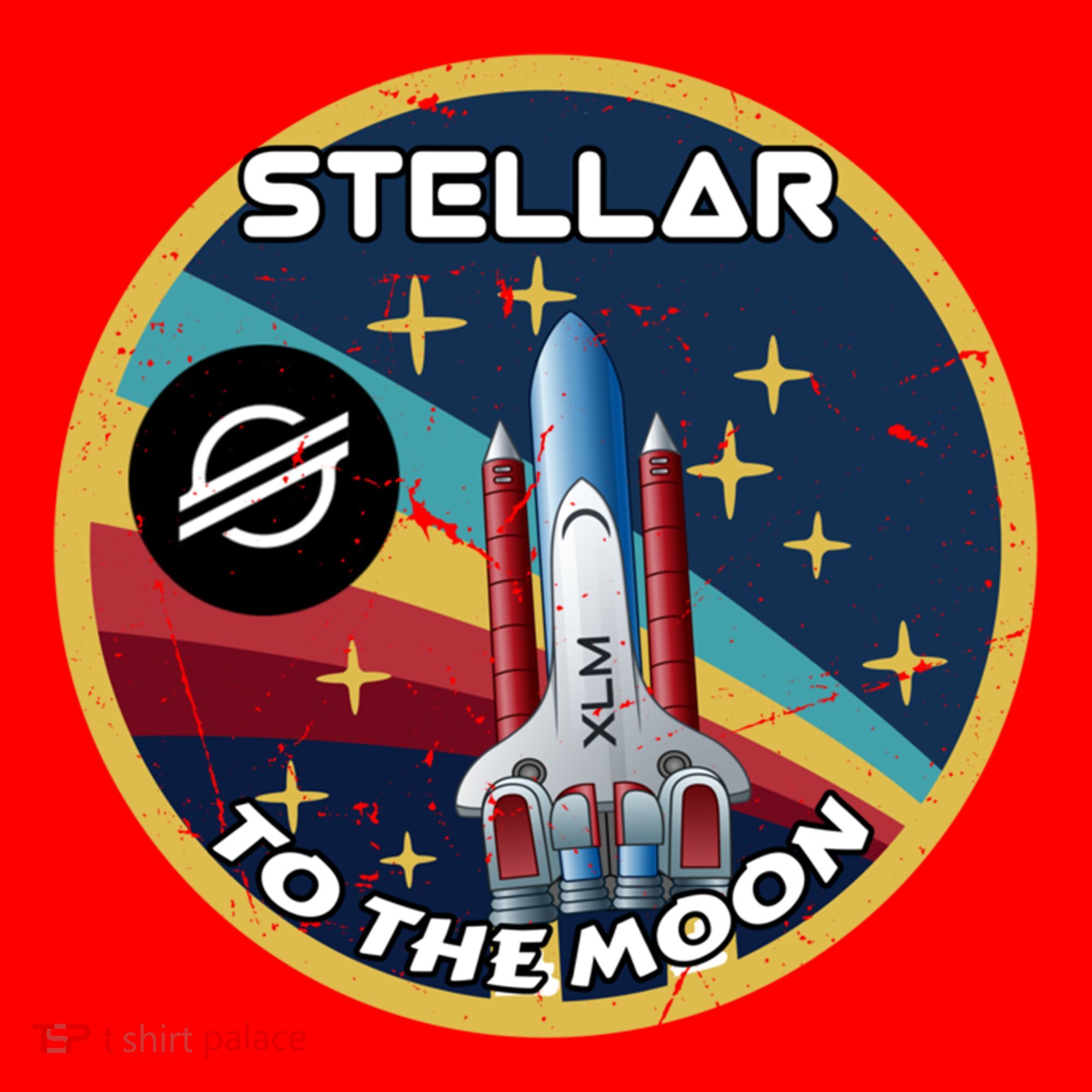 Xlm To The Moon Crypto Space Grunge Cryptocurrency Great Gift Santa Hat