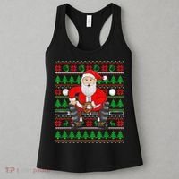 Xmas Ugly Sweater Style Santa Playing Baseball Christmas Women's Tank Top thumb 3