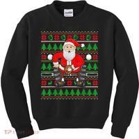 Xmas Ugly Sweater Style Santa Playing Baseball Christmas Kids Sweatshirt thumb 0