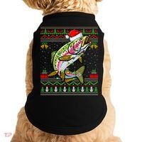 Xmas Ugly Sweater Style Santa Rainbow Trout Fish Christmas Meaningful Gift Doggie Tank thumb 0