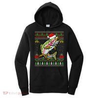 Xmas Ugly Sweater Style Santa Rainbow Trout Fish Christmas Meaningful Gift Women's Hoodie thumb 0